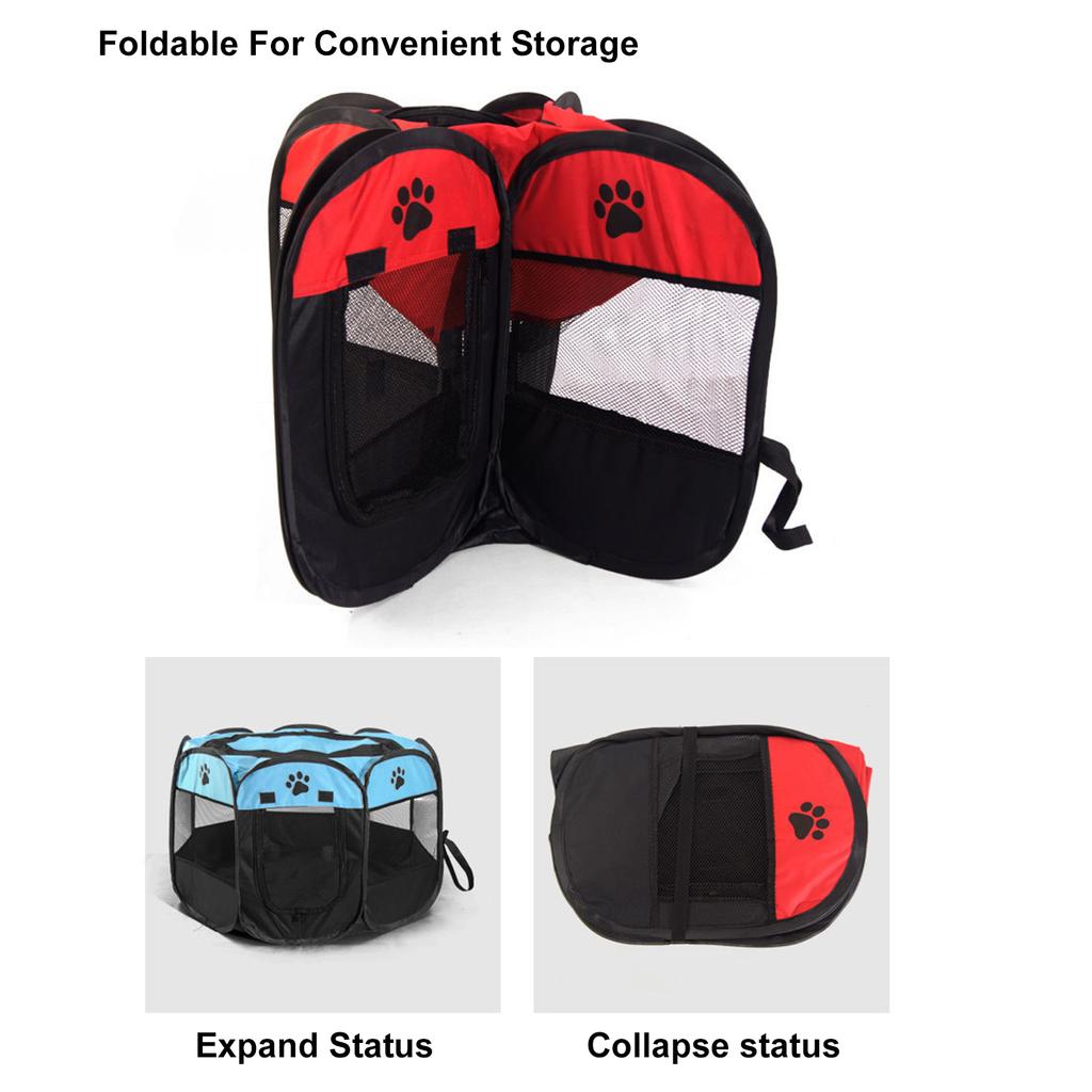 Portable Foldable Waterproof Pet Playpen Open-Air Oxford Air Mesh Playpen and Exercise Pen Tent