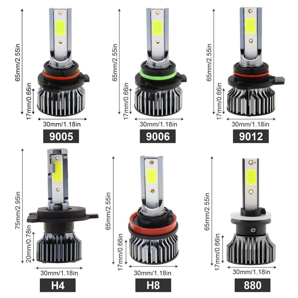 2PCS 100W H8/H9/H11/880/881/5202/ 9006/HB4/9005/HB3 Ice Blue Light Car LED Fog Light Bulbs, Plug and Play Auto Replacement LED Bulbs