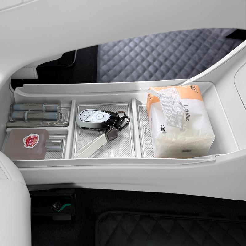 For Geely EX2 Car Layered Storage Box Below The Central Control Armrest Box Tray Storage Device Automotive Interior Accessories