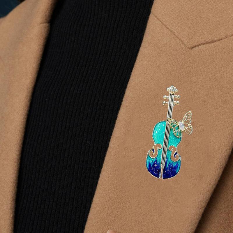 Винтажные темпераментные мужские и женские броши, романтическая звездная эмаль, скрипка, броши, ювелирные изделия, аксессуары, подарки, брошь