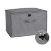 CAWKAY Storage Box with Key, Combination Lock, Large Capacity, Foldable, with Handle, Clothes Storage, Lid, Stylish Fabric, Zipper Closure (Medium)