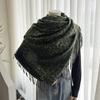 Шарф с леопардовым принтом женский осенне-зимний классический утолщенный имитация кашемира с бахромой шаль европейский и американский универсальный теплый шарф