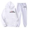 Комплект из двух предметов «Я люблю своего парня», мужской костюм, толстовка с капюшоном, женская толстовка, осенняя мужская толстовка + брюки, комплекты