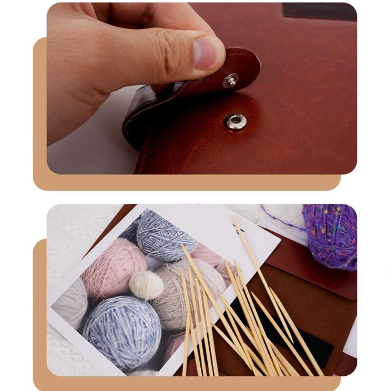 Двусторонняя спица с чехлом, длиной 20 см, деревянная спица для начинающего вязальщика, для вязания свитера, носка, шарфа