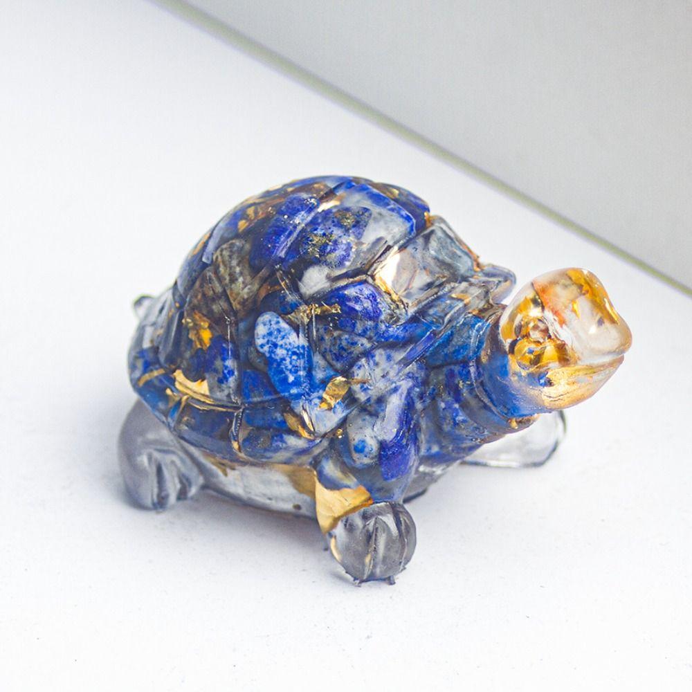 50MM Resin Turtle Statue Healing Crystals Tumbled Stones Sculpture Reiki Pocket Animals Tortoise Figurine Gems Crafts Home Decor