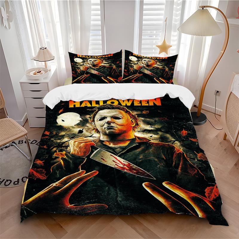 Halloween Horror Movie Poster Print 3Pcs Bedding Setduvet Cover With 2 Bedropillowcase Home Birthday Gift