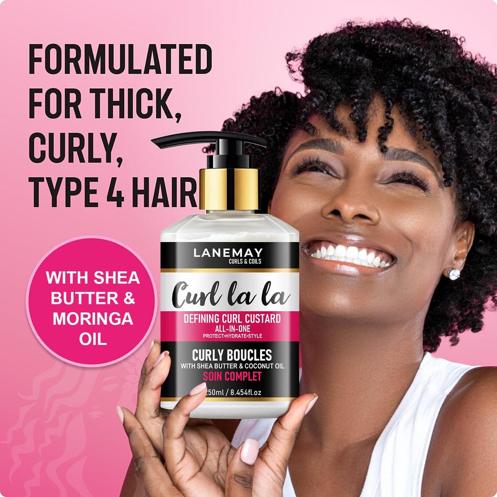 Curl Defining Cream-Deeply Hydrate And Moisturize-Prevent Frizz-Define Curls-Use For Hair Braid, Loc & Twist, 250ml