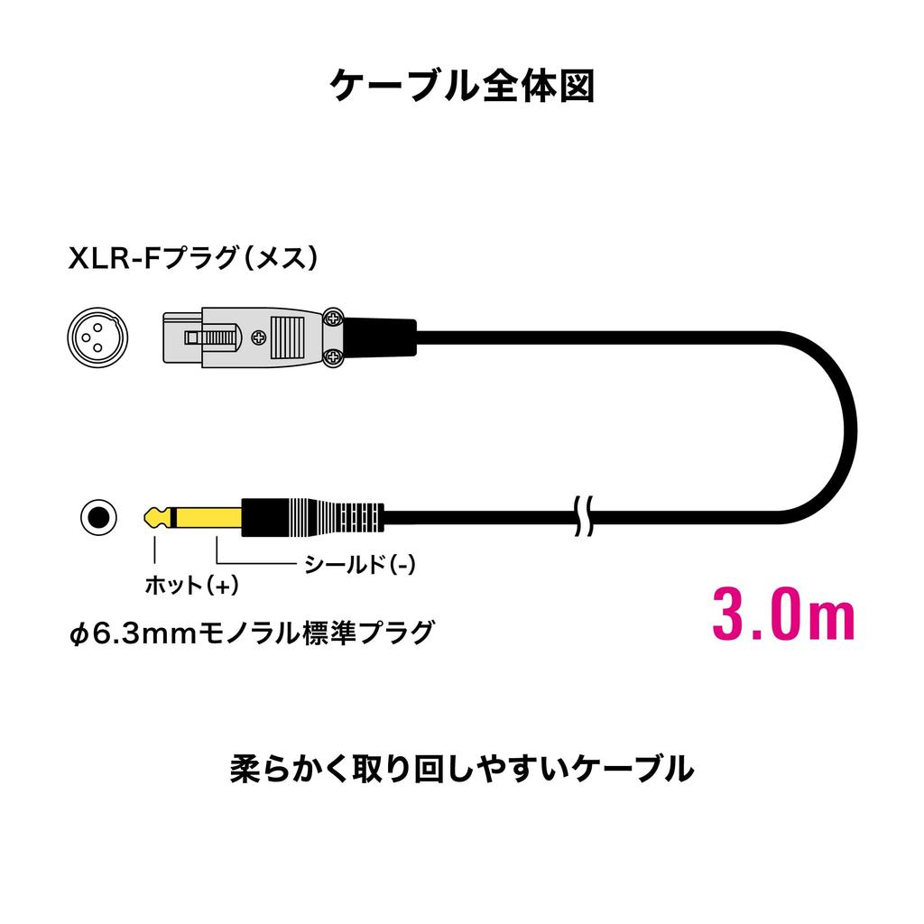 XLR Кабель Микрофонный Кабель Женский Моно Стандартный Динамический Микрофон Микшер Усилитель Аудио Кабель Audio-Technica (XLR - штекер 6,3 мм) 3,0 м AT-MI09/3,0