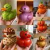 Whimsical Vegetable Duck Resin Ornament Creative Mushrooms, Potatoes, Onions, Carrots Shaped Duck Figurines Decoration Crafts