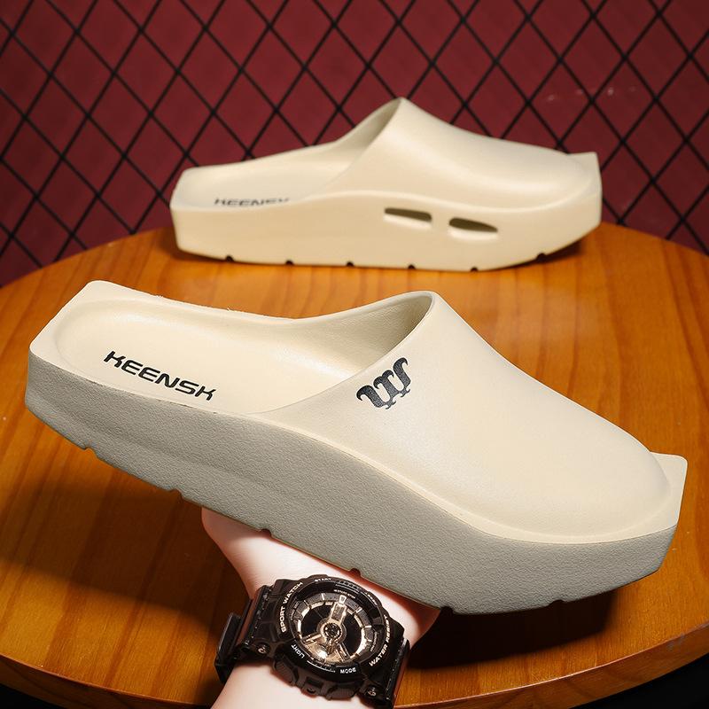 Мужские сандалии в панк-стиле, шлепанцы на массивной платформе с дерзким угловатым дизайном, нескользящие уличные тапочки для повседневного комфорта