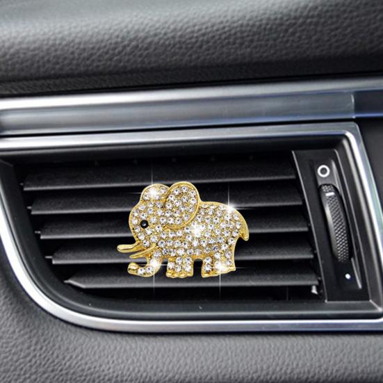 Автомобильный освежитель воздуха, вентиляционный зажим, роскошный горный хрусталь, сплав, слон, автоматическое украшение на выходе воздуха, диффузор для ароматерапии, аксессуары для салона автомобиля