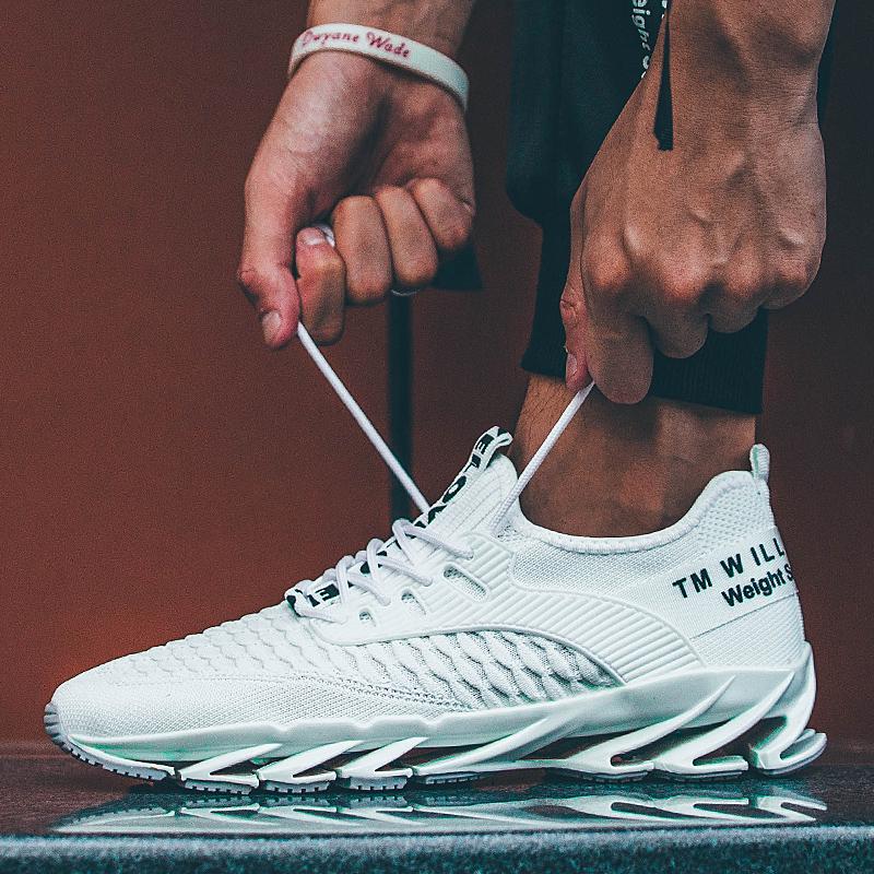 Fashion Men's Sports Shoes Mesh Breathable Shoes Blade Bottom Wear-resistant Large Size Men's Shoes