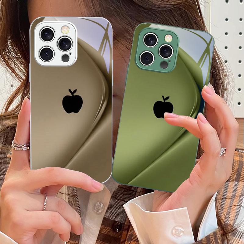 Simple Gradient Purple For iPhone 16 E 15 14 13 Plus 12 mini 11 Pro Max XR Xs Max 16E X 7 8 6 6S 22 Tempered Glass Phone Case