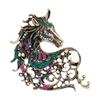 Retro Horse Shape Brooch Rrhinestones Embellished Alloy Brooch Lapel Pin Fashion Jewelry Accessory For Women Clothing