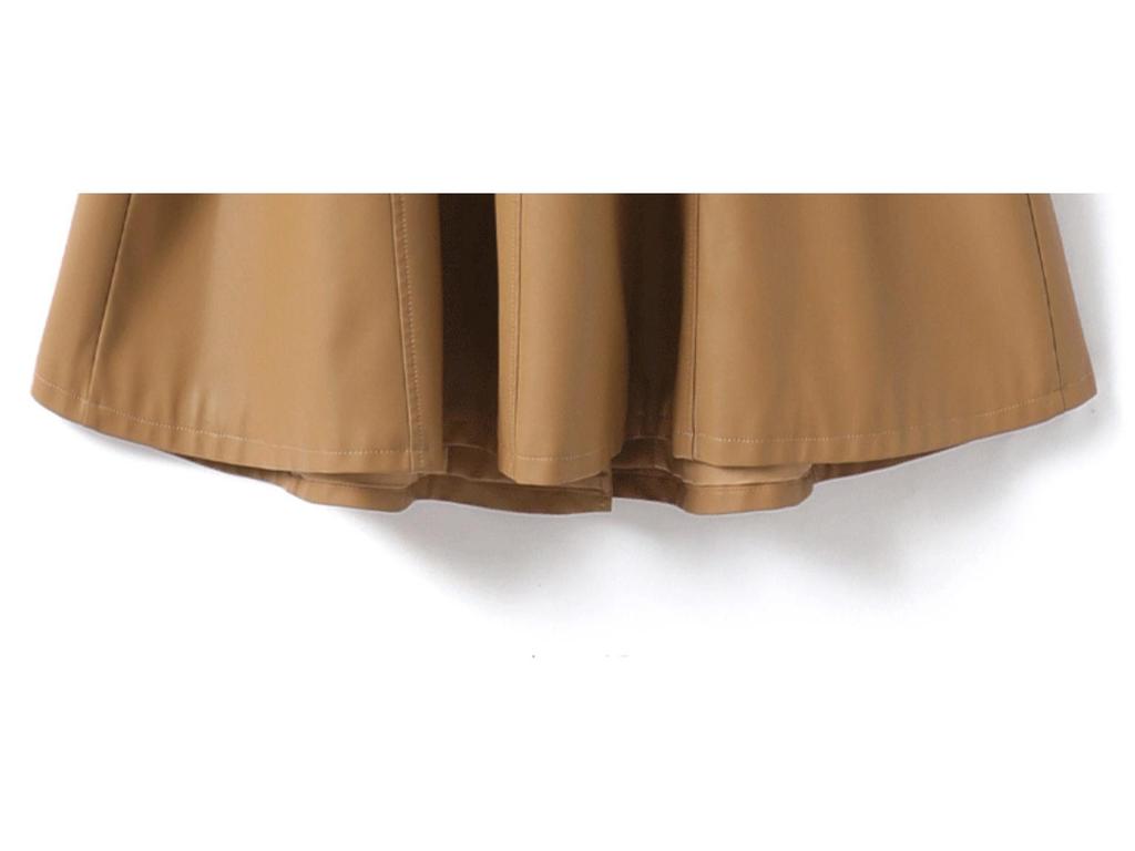 Женское пальто из овчины: Элегантная, со шнуровкой, подчеркивающая талию, длинная юбка в стиле из кожи, Коллекция 2025