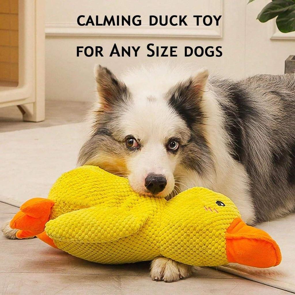 Fun Eco-friendly Plush Dog Chew Toy Pink Squeaky Duck Bite Resistant for Aggressive Chewers Teething Puppies Stress Relief