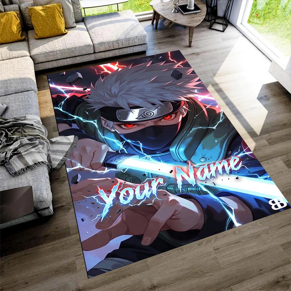 Naruto Character Personalized Name Area Rug Perfect for Foyer Entryway Bedrooms Game Room Anti-slip Rug Office home decor