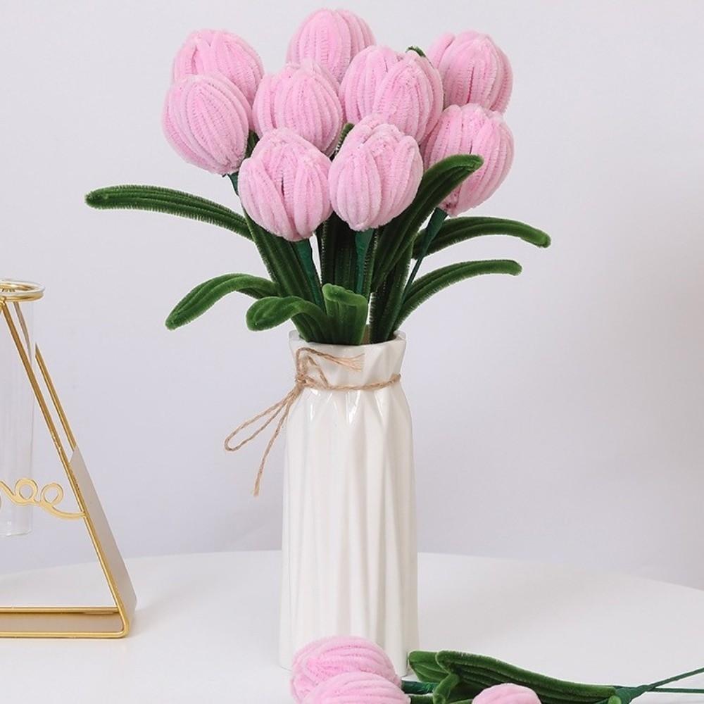 Handmade Tulip Twisting Rod Graduation Gifts Artificial Tulip Flower Sweet Flower Bouquet  Couple