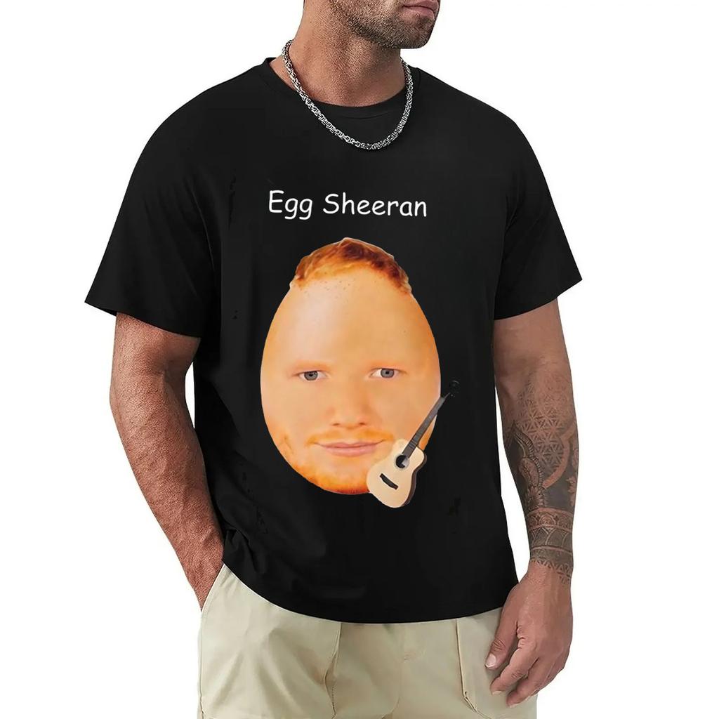 Egg Ed Sheeran Funny Meme T-shirt for Men and Women, Fashionable and Casual, Oversized Cotton Round-neck Short-sleeved