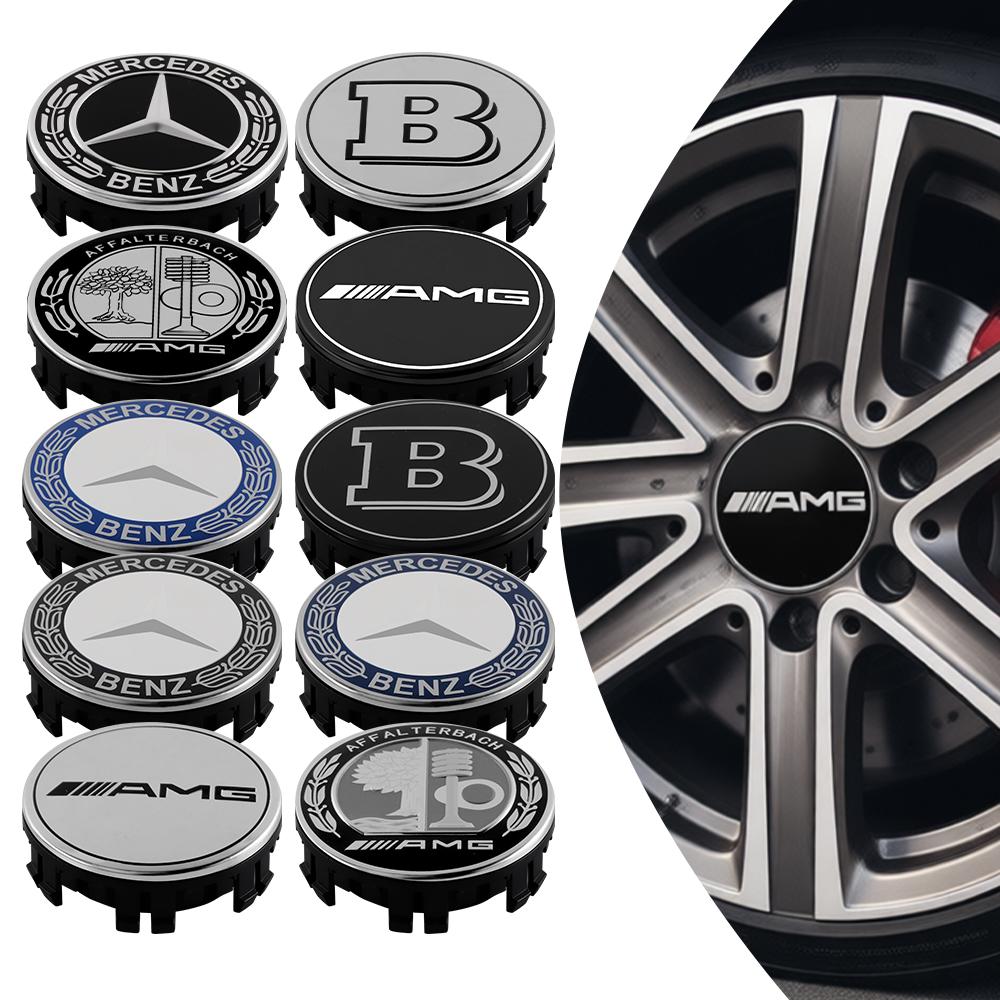 4Pcs 75mm Original Hubcaps Car Wheel Center Covers Decoration Sticker ABS Auto Hub Caps Emblem Replacement For Mercedes Benz AMG BA1 F552