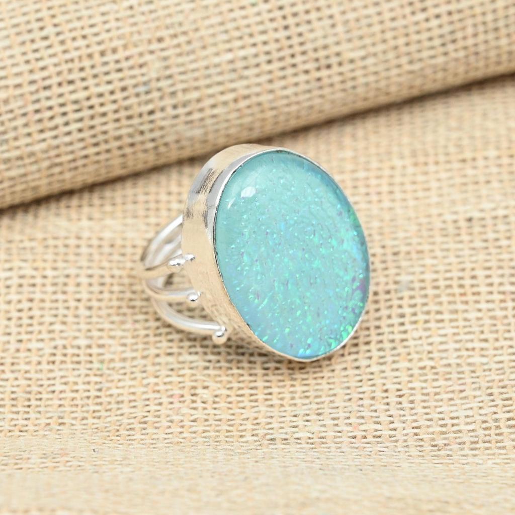 Элегантный синий тройной опал, твердое серебряное кольцо ручной работы 925, женское кольцо для нее