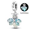 100% Стерлинговое Серебро Светящийся Светлячок Шармы Бусина Светлячок Подвеска Подходит для Оригинального Браслета DIY Для Женщин Украшения