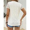 GMXIA Spring Summer Fashion Round Neck Hollow Short Sleeve Round Neck T-shirt Top Woman