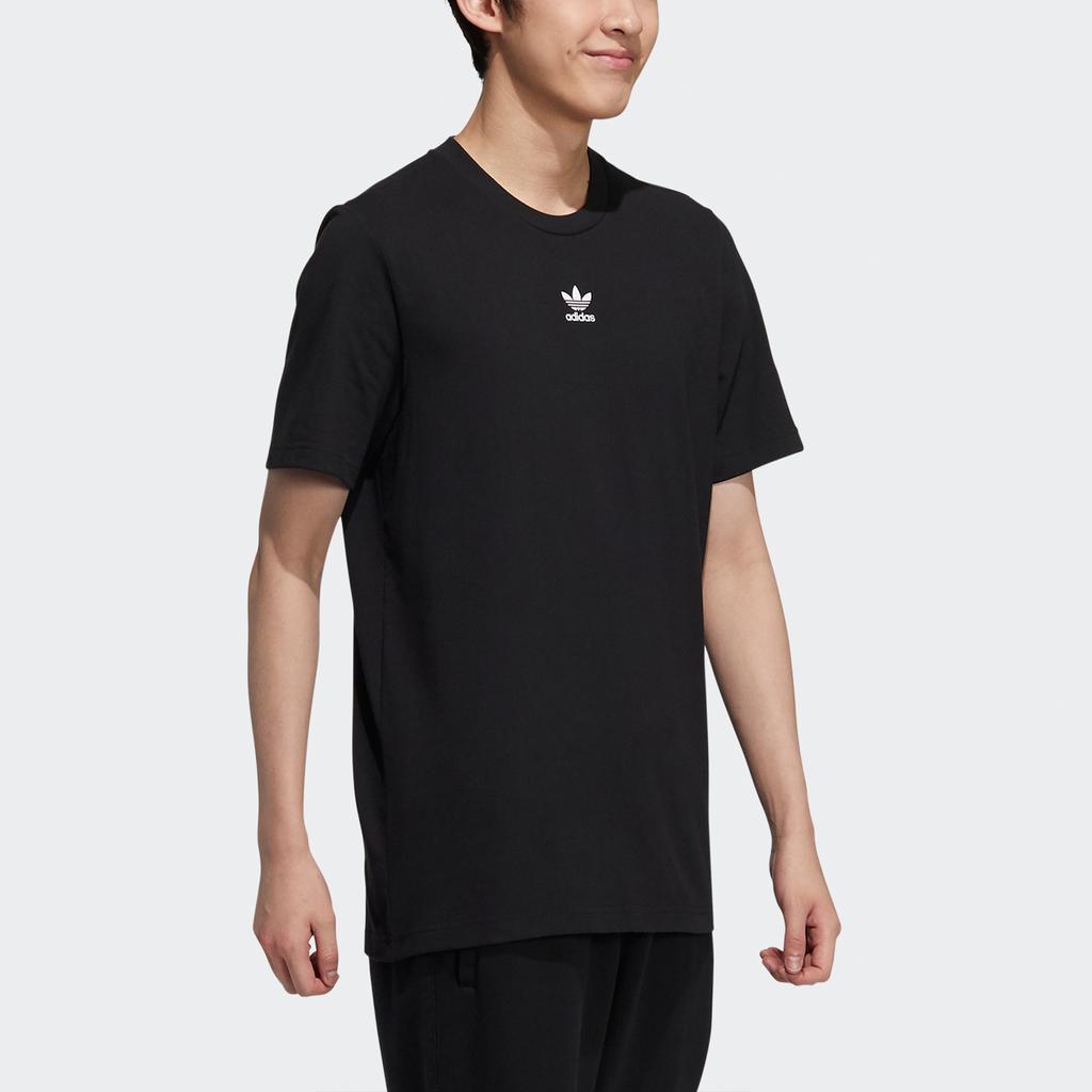 adidas Футболка с трилистником Originals с принтом логотипа для мужчин, черная H46693