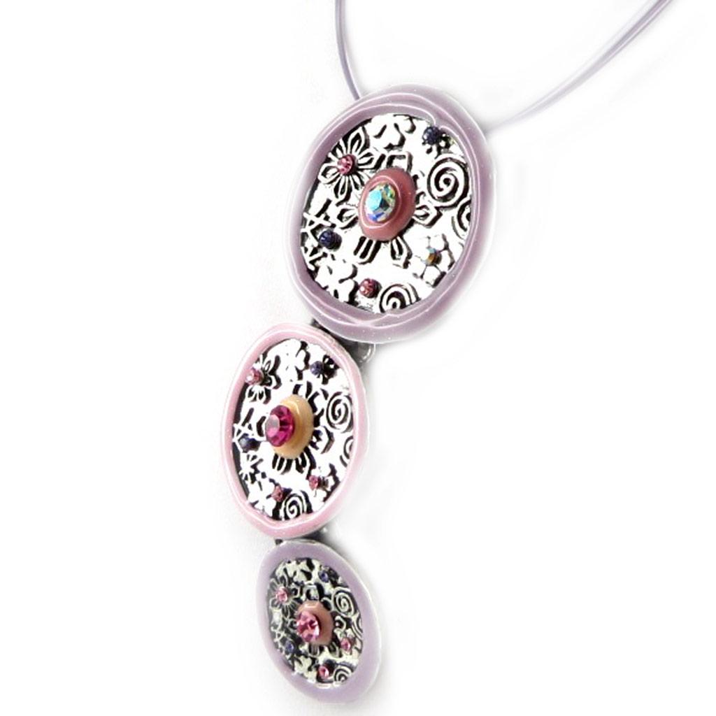 Les Trésors De Lily [E0671] — Дизайнерское колье «Гейша», розово-лиловый