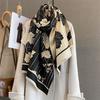 Luxury Maple Leaf Winter Ourdoor Travel Women Scarf Cashmere Thicken Warm Shawl Pashmina Scarves Female Wrap Ladies