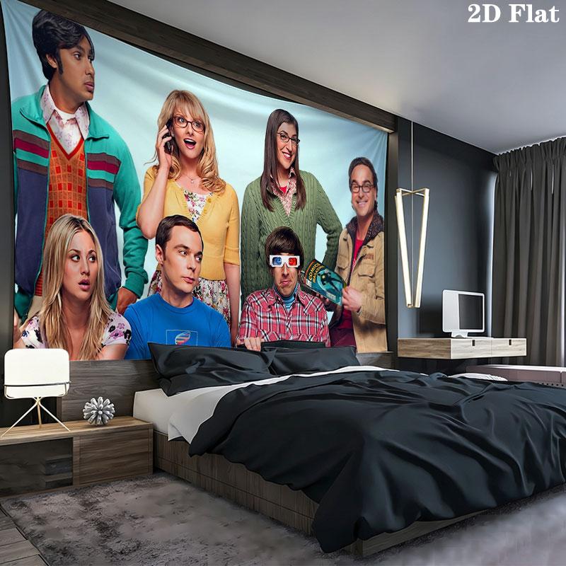 The Big Bang Theory Wall tapestry, aesthetic printed fabric blanket, suitable for bedroom, living room, and home decor.