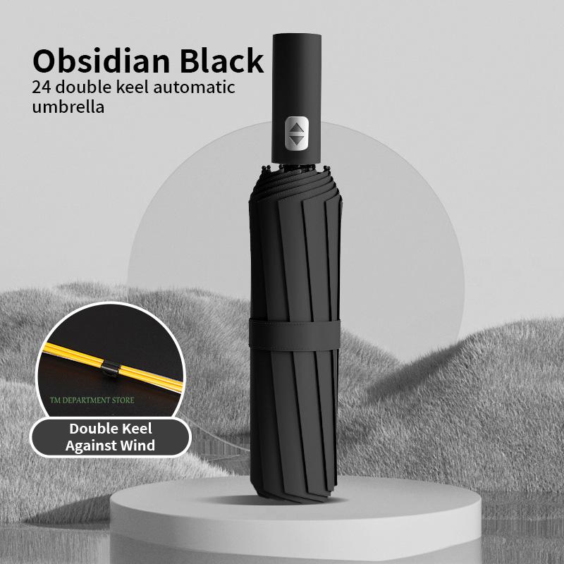 Ветрозащитный зонт с деревянной ручкой, полностью автоматический, большой, 3 складных, двойные ребра, защита от ультрафиолета, для путешествий, дождя, мужчин, женщин, подарок, 32 кости