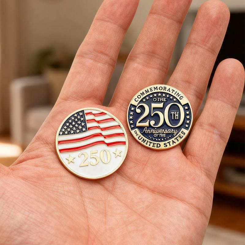 Factory Prices New Products US 250th Anniversary Enamel Lapel Pin Patriotic Flag Emblem Metal Enamel Lapel Brooch Pins Badges