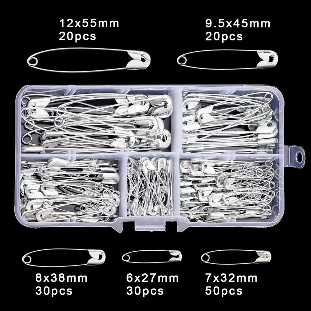 150Pcs/Box 27/32/38/45/55mm Safety Pins DIY Sew Brooch Durable Sewing Tools for Clothes Sewing