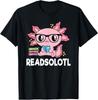 Readsolotl Pink Kawaii Axolotl Book Lover Funny Reading T-Shirt