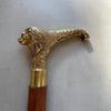 93.98 Cm Brass Lion Handle Walking Stick Gift for Grandfather, Grandmother