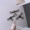 Barrel Stainless Steel 3 Way Swivel Ring Fishing Swivel Fishing Line Connector Rolling Solid Ring