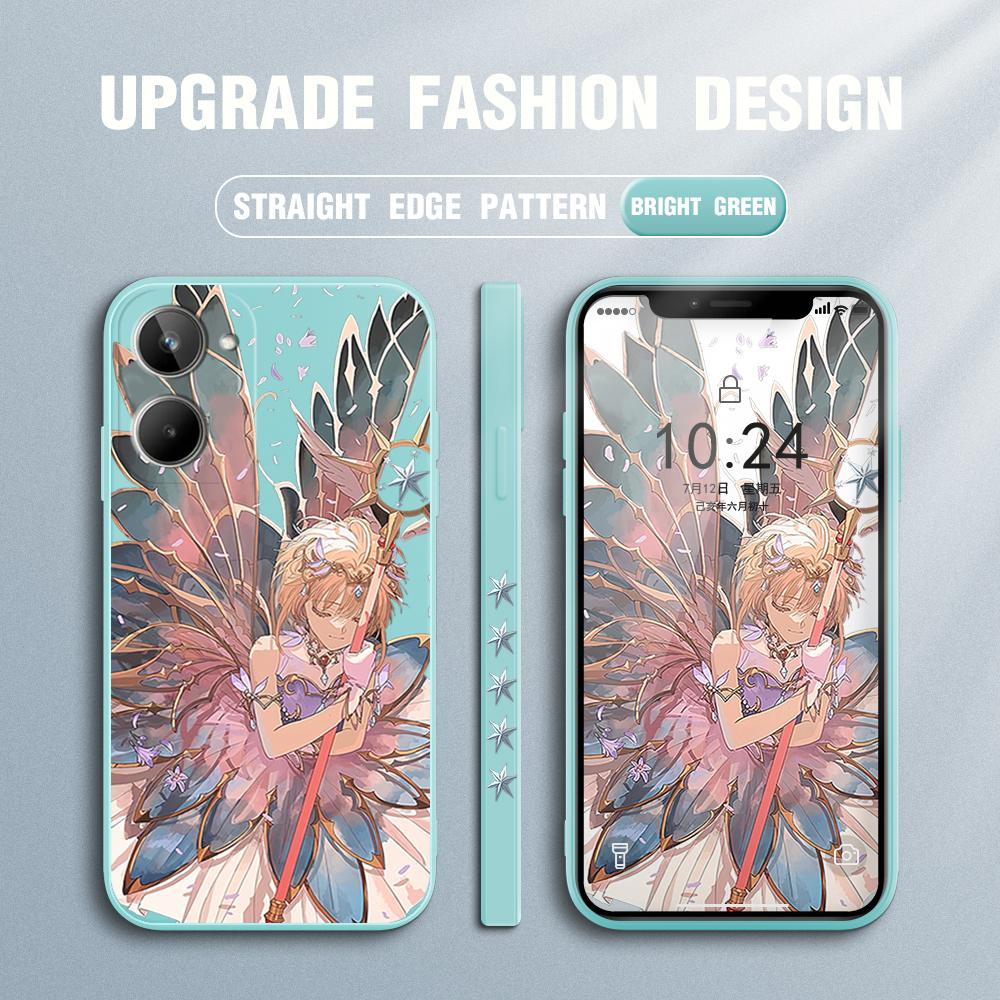 Cartoon Anime Phone Case for iPhone 15 14 13 12 11 Samsung Galaxy S23 S22 A52 A52S Soft Full Protection Square Liquid Silicone Cover