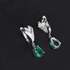 Серьги-подвески из серебра 925 пробы в стиле «легкая роскошь» с созданными изумрудными нано-украшениями грушевидной формы 7*10 мм для подарка маме на годовщину