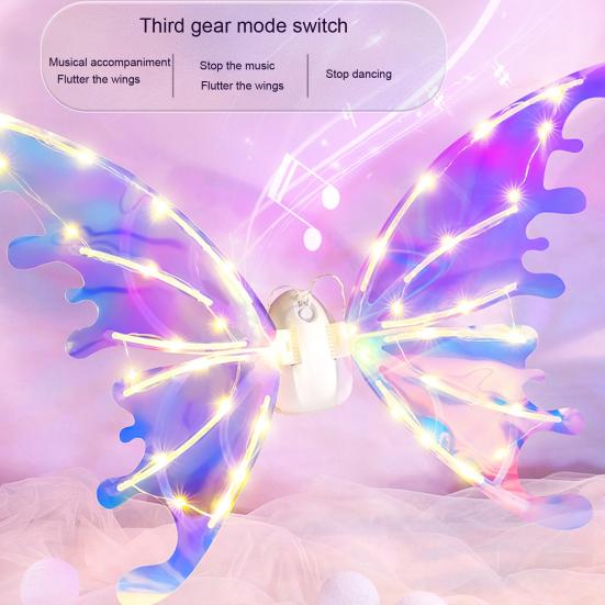 1 комплект, светящиеся крылья феи, Хэллоуин, Рождественский костюм, электрическое светящееся крыло бабочки и ангела для