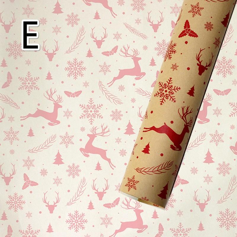 73 * 51 см, новая оберточная бумага для рождественских подарков, европейский стиль, ретро, крафт, подарочная бумага, снежинка, рождественская елка