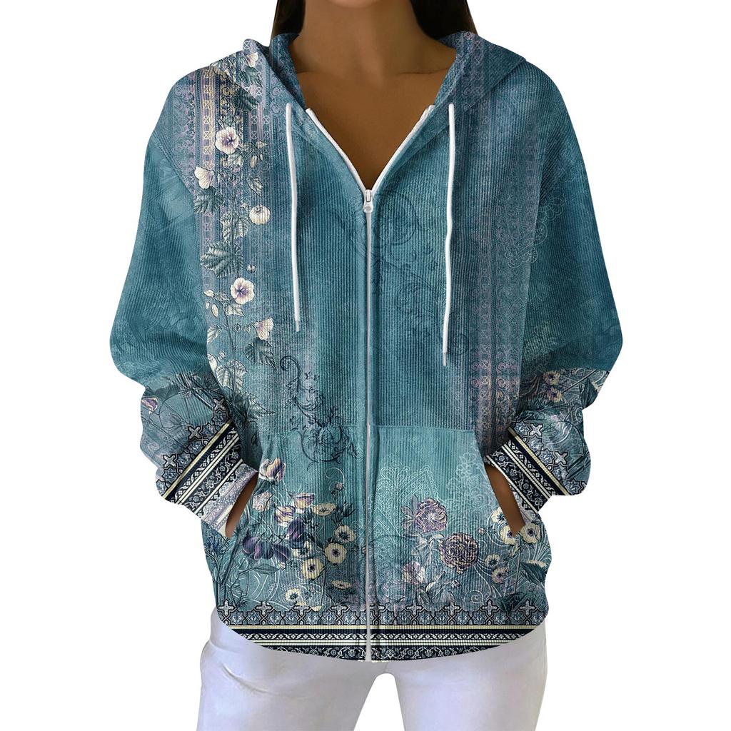 Женская повседневная модная вязаная толстовка с длинными рукавами и застежкой-молнией, с рождественским принтом