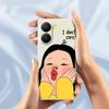 For Xiaomi Redmi Turbo 4 5G/Poco X7 Pro 5G Case Girl Holding Face Pattern Printing Straight Edge TPU Phone Back Cover