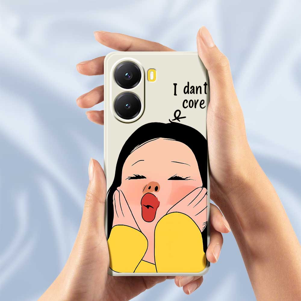 For Xiaomi Redmi Turbo 4 5G/Poco X7 Pro 5G Case Girl Holding Face Pattern Printing Straight Edge TPU Phone Back Cover