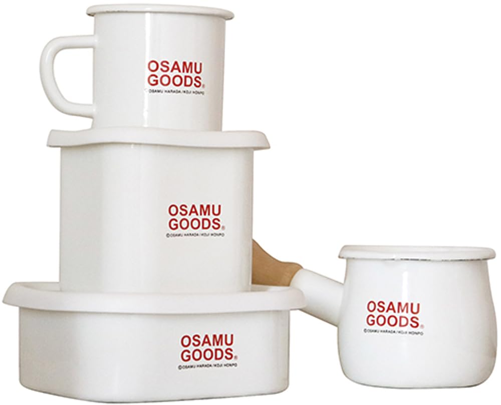 Tamahashi OSAMU GOODS Enamel Cube Storage W12 X D12 X X Container, White, Size Body Approx. H10.2 / Package Approx. W12.5 H12.5 OG-06