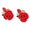 Женские ретро элегантные серьги-гвоздики с инкрустацией из стразов в виде цветка розы в подарок