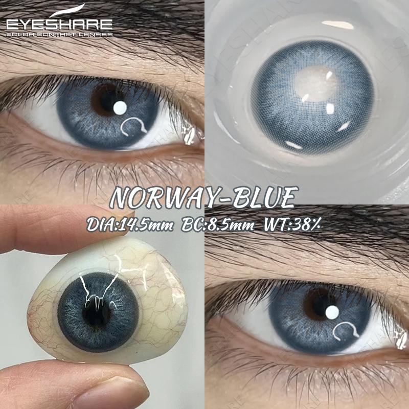 Eyeshare 2pcs Natural Colored Contact Lens for Eyes Gray Colored Lens Eyes Beautiful Pupil Yearly Makeup Green Eye Contacts Lens