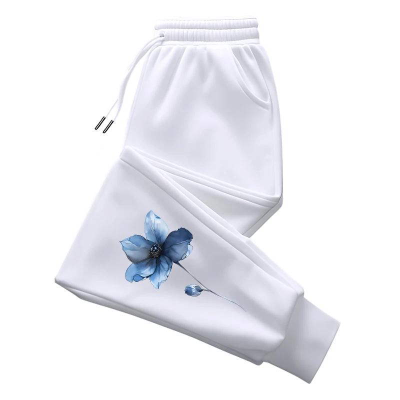Women's Flower Print Sweatpants All Season Daily Casual Sport Jogger Pants Female Outdoor Comfort Breathable Loose Trousers