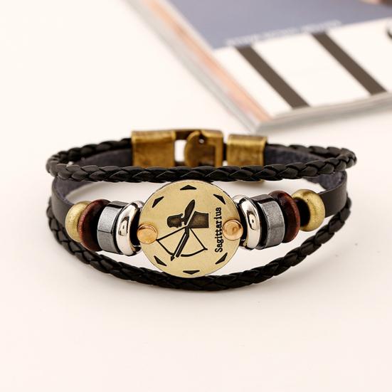 Браслет для пар Изысканный узор Износостойкий браслет из искусственной кожи созвездия с многослойной плетеной веревкой