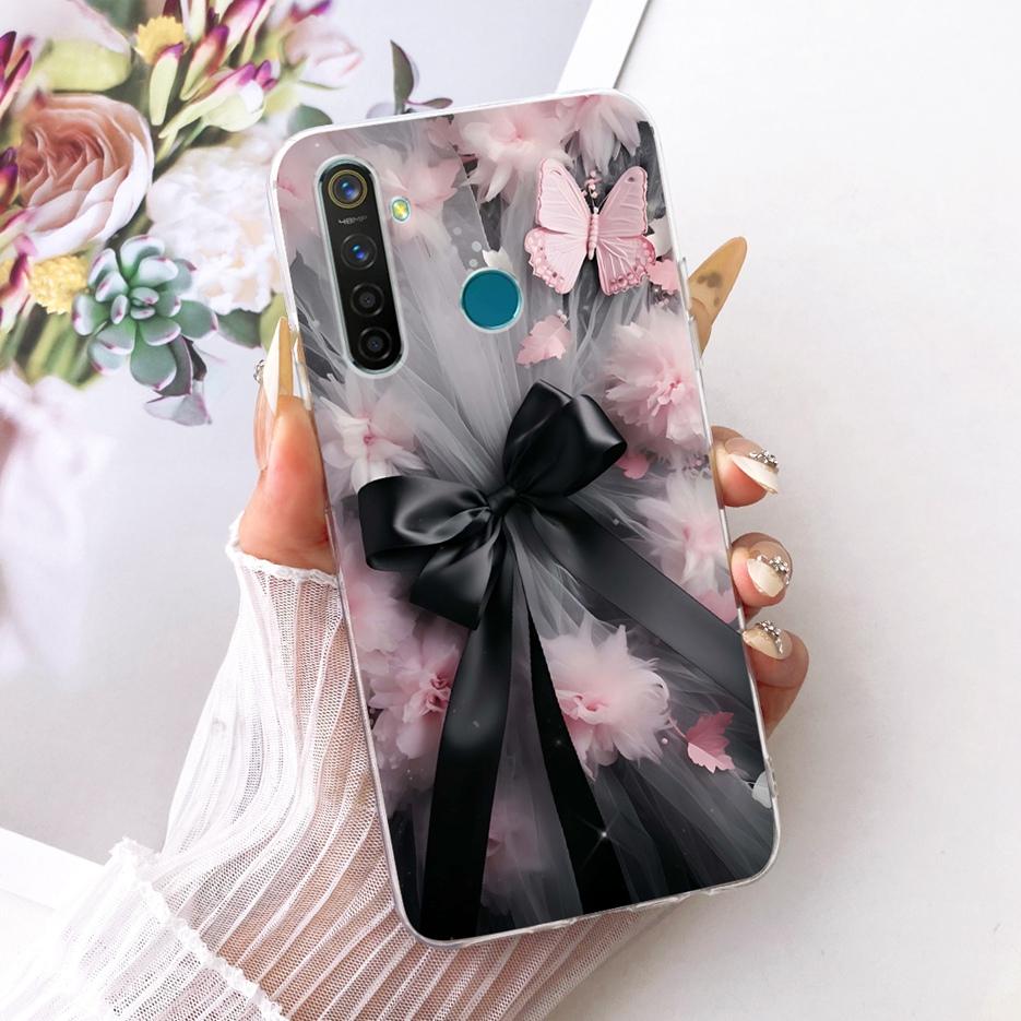 Чехол для Realme 5 Pro Чехол для Realme 5i 5S Стильный Чехол с Рисунком Бабочки и Дерева Мягкий Тонкий Чехол для Телефона Для Realme 5S 5i Realme5 Pro Fundas